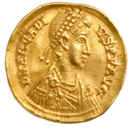 Unknown Artist. Solidus of Arkadios, 395-408. Numismatic Museum, Athens.