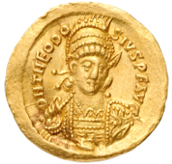 Unknown Artist. Solidus of Theodosius II, 408-450. Numismatic Museum, Athens.
