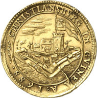 415: Denmark. Christian V, 1670-1699. 2 ducats 1688, Copenhagen. Friedberg 167. From auction sale Künker 244 (6th February 2014), 415 (about extremely fine; estimate: 15,000 euros).