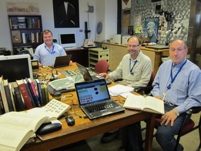Kenneth Sheedy, Damian Gore and Gil Davis are registering the ANS coins for a corpus of early Athenian coins. Photo: UK.