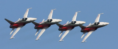 Patrouille Suisse Formation Shadow, 2006. Photograph: Hermann Keist.