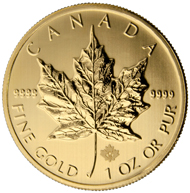 The golden Maple Leaf with its new security feature, the DNA. Photo: Royal Canadian Mint.