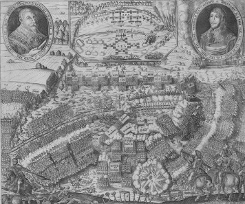 A contemporary image of the battle of Lützen.