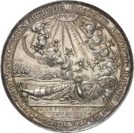 On March 13, 2014, in Künker auction sale 247, a silver medal created by Sebastian Dadler on the funeral of the Swedish King Gustavus II Adolphus at Riddarholm Church will be available for sale. The perfectly preserved showpiece, which is now part of the Baums collection, comes from the Hagander Collection and is estimated at 4,000 euros.