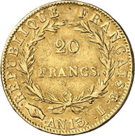 433: France. Napoleon I, 1804-1814, 1815. 20 francs AN 13 (1804/5), Limoges. Very rare. Very fine. Estimate: 2,000 euros. Hammer price: 12,000 euros.