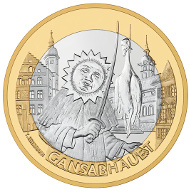 Switzerland / 10 SFR / Aluminium-bronze, Copper-Nickel / 15g / 33mm / Design: Thyl Manuel Eisenmann / Mintage: 90,000 (uncirculated), 11,000 (polished proof).