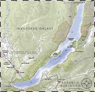Map of Lake Baikal / Wikipedia.