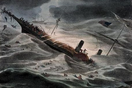 J. Childs, Painting of the sinking of the Central America, 1857. Source: National Maritime Museum, London.