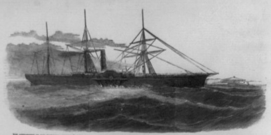 SS Central America. Source: Frank Leslie's Illustrated Newspaper, October 3, 1857 / Library of Congress.