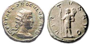 A third specimen cast originating from the matrices of the 16th century forgery. The coin is preserved at Lyon. Source: S. Estiot, Atti del XIIe colloque international de l'HA, 2-4 juin 2011 Nancy, Probus et les 'tyrans minuscules', Proculus et Bonosus. Que dit la monnaie?, in the press.).