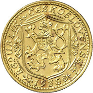 Lot 3498: CZECHOSLOVAKIA. Republic. Lot (4). 10, 5, 2, 1 ducat 1938. Extremely rare. Brilliant uncirculated. Estimate: 15,000 euros. Final price: 282,000 euros.