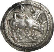 Lot 106: EDONES (Macedonia), Getas. Octodrachm, c. 479-465. Extremely rare variant. About extremely fine. Estimate: 75,000 euros. Final price: 88,000 euros.