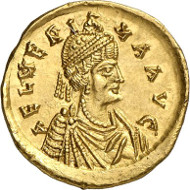Lot 527: AELIA VERINA, 457-484. Solidus, 462-466. Extremely rare. Extremely fine. Estimate: 25,000 euros. Final price: 54,000 euros.