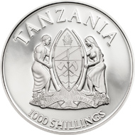 Tanzania / 1000 Shillings / 925 silver / 38.61mm / 20g / Mintage: 1,000.