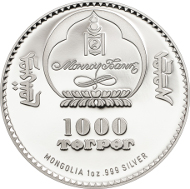 Mongolia/ 1000 Togrog/ 1 oz/ Silver 999 /38.61 mm/ Mintage: 1000. © Coin Invest Trust.