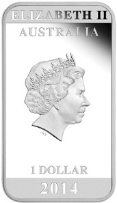 Australia/ 1 AUD/1oz/ Silver .999/ 47.6 x 27.6 x 4mm/ Design: Wade Robinson/ Mintage: 5,000.