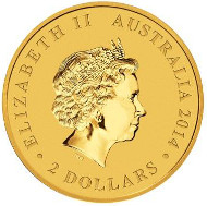 Australia / 2 AUD / 0.016oz 9999 Gold / 0.5g / 11.60mm / Design: Tom Vaughan / Mintage: Unlimited.