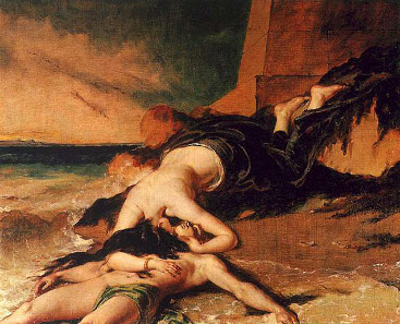 William Etty, Hero and Leander, 1828. Source: Wikicommons.