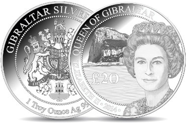Gibraltar/ 20 pounds/ Troy ounce/ Silver 999/ 37 mm.