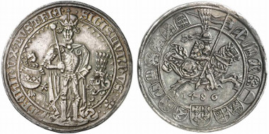 Probably the most famous 'tournament coin' in the history of numismatics: the guldengroschen of Sigismund, Archduke of Austria.
