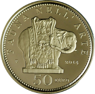 Italy/ 50 Euros/ Gold/ 16.13 g/ 28 mm/ Mintage: 1,500.