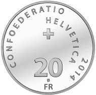 Switzerland / 20 CHF / Silver .835 / 20g / 33mm / Design: Roland Hirter / Mintage: 7,000 (Proof), 50,000 (standard coinage uncirculated).