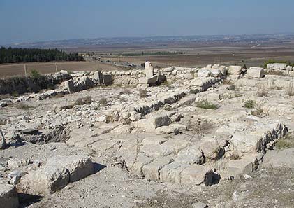 Ruins at Tel Megiddo. Photo: Joe Freeman / Wikipedia.