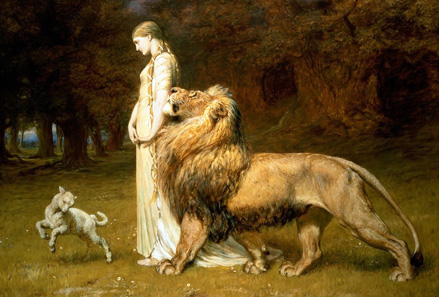 Briton Rivière (1840-1920), Una and the Lion. Source: Wikipedia.