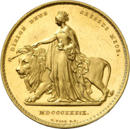 Great Britain. Victoria (1837-1901). 5 pounds 1839, London.