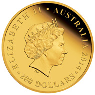 Australia / 200 AUD / 2 oz / Gold 999.9 / 41.1 mm / Design: Natasha Muhl / Mintage: 200.