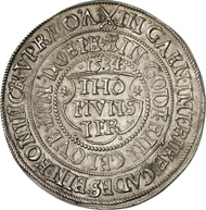 Münster. Thaler 1634, restrike from the 17th century. Dav. 9583var. Geisberg 12. From auction sale Künker 249 (1 July 2014), 1838.