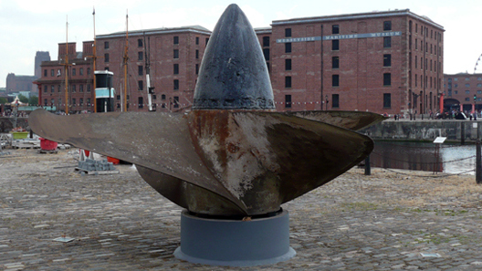 Propeller from RMS Lusitania, National Museums Liverpool, author's photo.