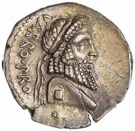 Pompey the Great silver denarius, 49-48 BC. Prototype of Vodenos Dragons obverse? Source: American Numismatic Society.