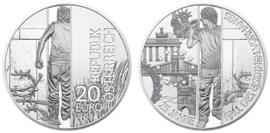 Austria/ 20 euros/ silver 900/ 20g / 34mm/ Design: Herbert Waehner/ Mintage: 50,000.