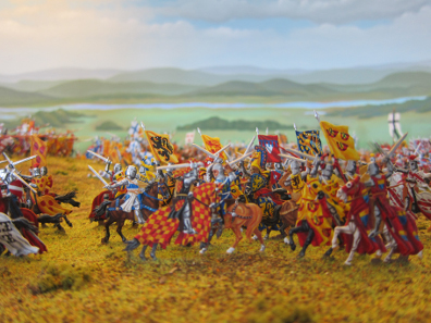 The Battle of Worringen. Diorama of pewter figures at Burg Castle. Photograph: UK.