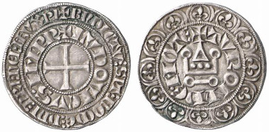 Adolf VI, 1308-1348. Turnose, Wipperfürth. From auction sale Künker 115 (2006), 2568.