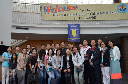 VIP Chinese dealers and some PCGS employees arrive at the Long Beach Expo on June 4, 2014./ Photo credit: Donn Pearlman.