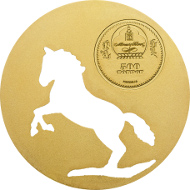 Mongolia/ 500 Togrog/ ½ oz/ Silver .925/ 38.61 mm/ Mintage: 2,500 pieces.