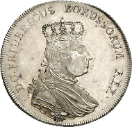Lot 2753: PRUSSIA. Frederick II (1740-1786). Speciesthaler 1755, Berlin. Dav. 2592. First strike. About proof-like. Estimate: 30,000,- euros. Hammer price: 65,000,- euros.