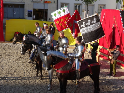 The knights, about to compete. Photograph: KW.