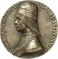 Sperandio di Mantua (1425/27-after 1504), medal of 1462 on behalf of Giovanni II Bentivoglio, Master of Bologna (1463-1506). Obverse: bust portrait to the left with cap and necklace. Copyright: Münzkabinett der Stadt Winterthur, Photograph: Lübke & Wiedemann, Stuttgart.