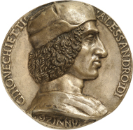 Niccolò Fiorentino (1430-1514), medal of 1498 on behalf of Alessandro di Gino Vecchietti (1472-1532), c.1498. Obverse: bust portrait to the right. Copyright: Münzkabinett der Stadt Winterthur, Photograph: Lübke & Wiedemann, Stuttgart.