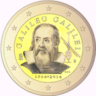 The Galileo 2-euro coin is one of the two circulating commemorative 2-euro coins for Italy in 2014.