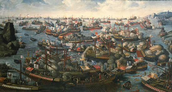 The Battle of Lepanto 1571. National Maritime Museum, Greenwich, London. Caird Fund. Source: Wikicommons.