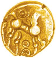 1. Corded Crescents gold quarter stater, 10mm, 0.97g, c.50-30 BC. Found near Winchester, 7.3.2014, and previously unpublished.