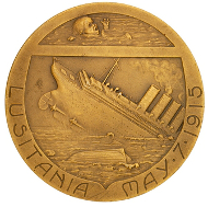 French Third Republic. 1918. Artist: René Baudichon. View of the Lusitania sinking, above a child drowning.