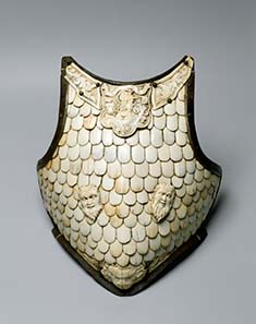 Cuirass breastplate Italy. Late 16th century. Steel, bone, wrought and carved, h 42 cm, ©State Hermitage Museum, St Petersburg.