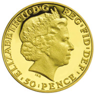 Gold Fortieth-Ounce Proof Coin. UK/ 50p/ Gold 999.9/ 0.8g/ 8 mm/ Design: Ian Rank-Broadley (obverse), Jody Clark (reverse)/ Mintage: 10,000.