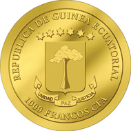 Republic of Equatorial Guinea / 1000 Francs CFA / 9999 Gold / 0.5 g / 11 mm / Mintage: 1,500.