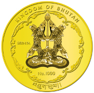 Bhutan / 1,000 BTN / 1/4 oz 999.9 Gold / 21.96 mm / Mintage: 6,000.
